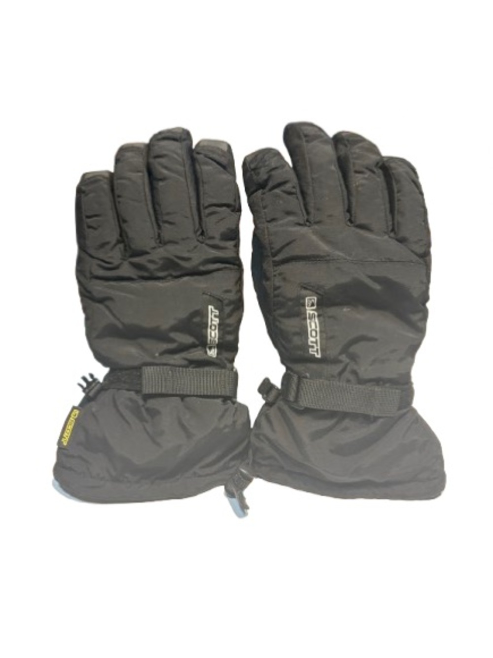 black SCOTT gloves feature insulated thermal barriers cold weather protection